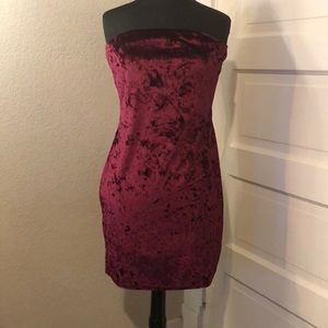 Crushed Velvet Bandeau Dress